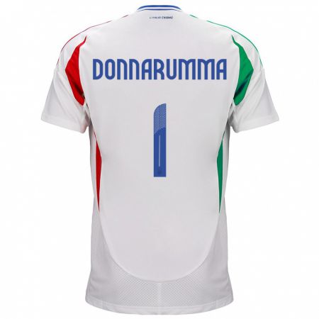 Kandiny Férfi Olaszország Gianluigi Donnarumma #1 Fehér Idegenbeli Jersey 24-26 Mez Póló Ing
