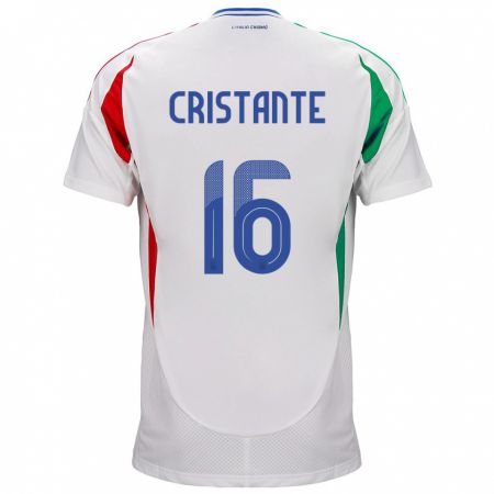 Kandiny Férfi Olaszország Bryan Cristante #16 Fehér Idegenbeli Jersey 24-26 Mez Póló Ing