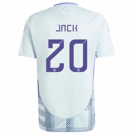 Kandiny Férfi Skócia Ryan Jack #20 Világos Menta Kék Idegenbeli Jersey 24-26 Mez Póló Ing