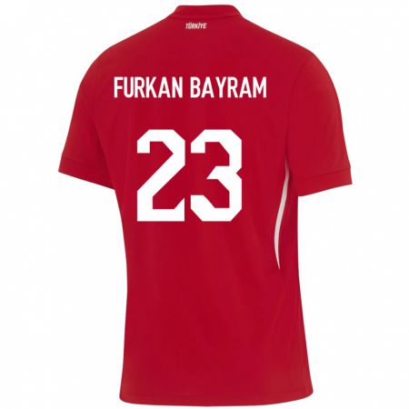 Kandiny Férfi Törökország Mert Furkan Bayram #23 Piros Idegenbeli Jersey 24-26 Mez Póló Ing