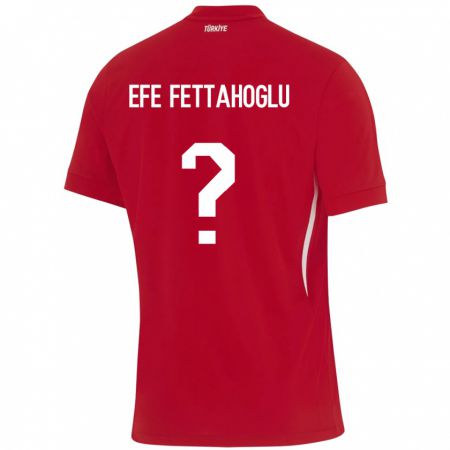 Kandiny Férfi Törökország Adnan Efe Fettahoğlu #0 Piros Idegenbeli Jersey 24-26 Mez Póló Ing