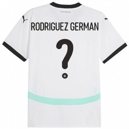 Kandiny Férfi Ausztria Ryan Rodriguez German #0 Fehér Idegenbeli Jersey 24-26 Mez Póló Ing