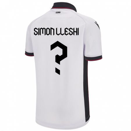 Kandiny Férfi Albania Simon Lleshi #0 Fehér Idegenbeli Jersey 24-26 Mez Póló Ing