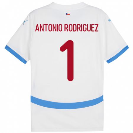 Kandiny Férfi Csehország Pedro Antonio Rodriguez #1 Fehér Idegenbeli Jersey 24-26 Mez Póló Ing