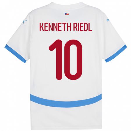 Kandiny Férfi Csehország Victor Kenneth Riedl #10 Fehér Idegenbeli Jersey 24-26 Mez Póló Ing