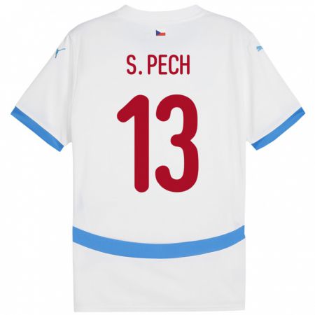 Kandiny Férfi Csehország Sebastian Pech #13 Fehér Idegenbeli Jersey 24-26 Mez Póló Ing