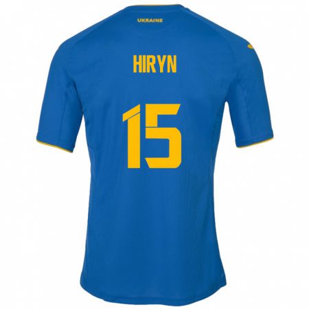 Kandiny Férfi Ukrajna Viktoriya Hiryn #15 Kék Idegenbeli Jersey 24-26 Mez Póló Ing