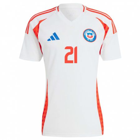 Kandiny Férfi Chile Diego Opazo #21 Fehér Idegenbeli Jersey 24-26 Mez Póló Ing