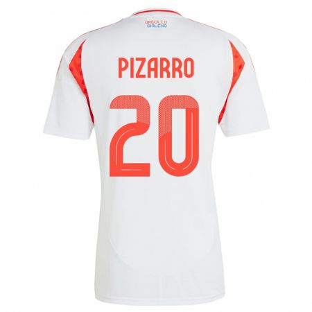 Kandiny Férfi Chile Damián Pizarro #20 Fehér Idegenbeli Jersey 24-26 Mez Póló Ing