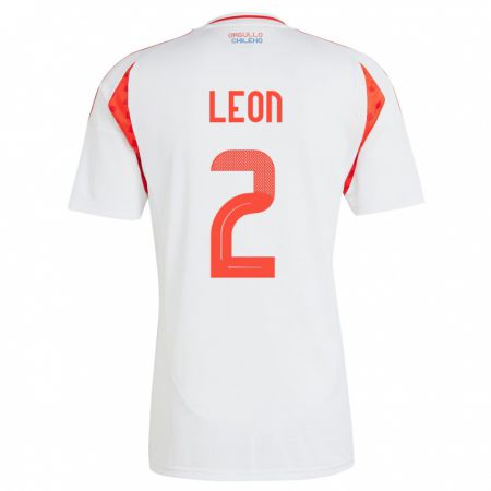 Kandiny Férfi Chile Maicol León #2 Fehér Idegenbeli Jersey 24-26 Mez Póló Ing