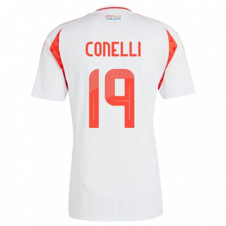 Kandiny Férfi Chile Vicente Conelli #19 Fehér Idegenbeli Jersey 24-26 Mez Póló Ing