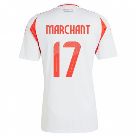 Kandiny Férfi Chile Francisco Marchant #17 Fehér Idegenbeli Jersey 24-26 Mez Póló Ing