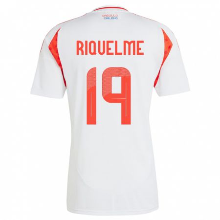 Kandiny Férfi Chile Benjamín Riquelme #19 Fehér Idegenbeli Jersey 24-26 Mez Póló Ing