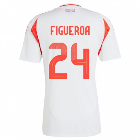 Kandiny Férfi Chile Ámbar Figueroa #24 Fehér Idegenbeli Jersey 24-26 Mez Póló Ing