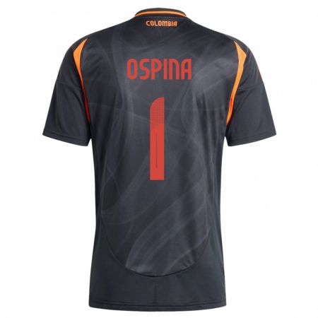 Kandiny Férfi Kolumbia David Ospina #1 Fekete Idegenbeli Jersey 24-26 Mez Póló Ing