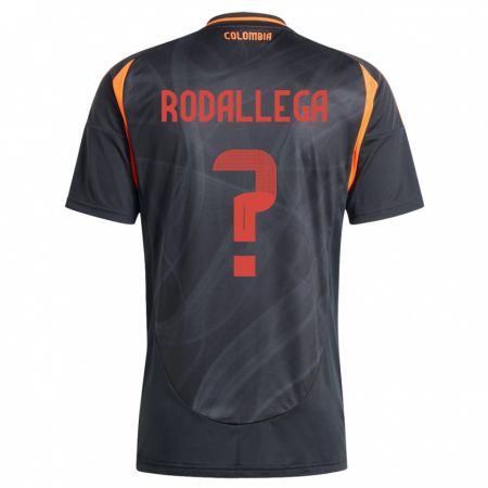 Kandiny Férfi Kolumbia Johan Rodallega #0 Fekete Idegenbeli Jersey 24-26 Mez Póló Ing