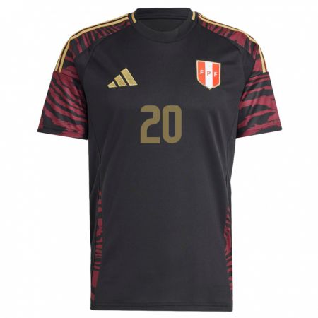 Kandiny Férfi Peru Edison Flores #20 Fekete Idegenbeli Jersey 24-26 Mez Póló Ing