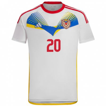 Kandiny Férfi Venezuela Wilker Ángel #20 Fehér Idegenbeli Jersey 24-26 Mez Póló Ing