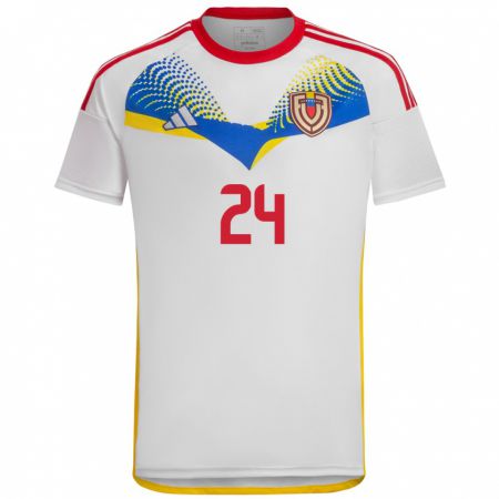 Kandiny Férfi Venezuela Kervin Andrade #24 Fehér Idegenbeli Jersey 24-26 Mez Póló Ing