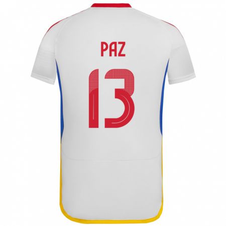 Kandiny Férfi Venezuela Jesús Paz #13 Fehér Idegenbeli Jersey 24-26 Mez Póló Ing