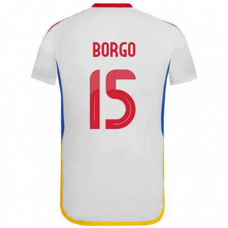 Kandiny Férfi Venezuela Ángel Borgo #15 Fehér Idegenbeli Jersey 24-26 Mez Póló Ing