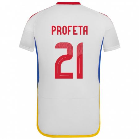 Kandiny Férfi Venezuela Nicola Profeta #21 Fehér Idegenbeli Jersey 24-26 Mez Póló Ing