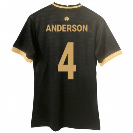 Kandiny Férfi Panama Eduardo Anderson #4 Fekete Idegenbeli Jersey 24-26 Mez Póló Ing