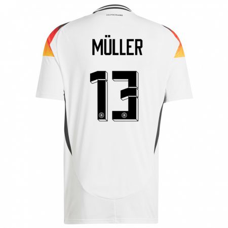 Kandiny Női Németország Thomas Muller #13 Fehér Hazai Jersey 24-26 Mez Póló Ing