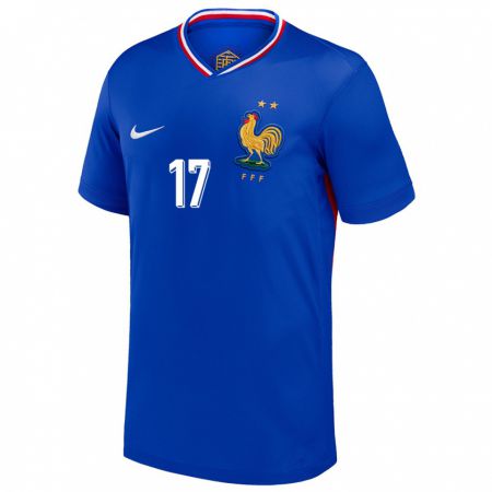 Kandiny Női Franciaország Jordan Veretout #17 Kék Hazai Jersey 24-26 Mez Póló Ing