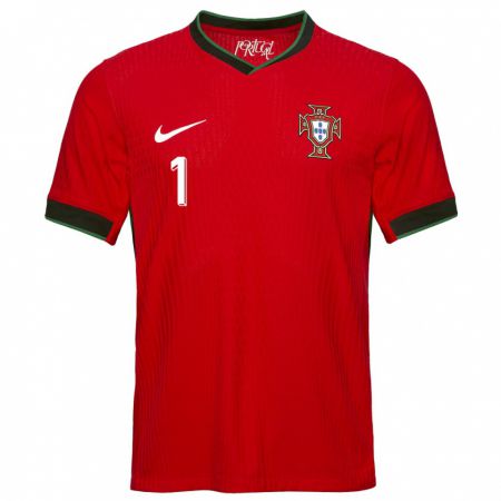 Kandiny Női Portugália Goncalo Ribeiro #1 Piros Hazai Jersey 24-26 Mez Póló Ing