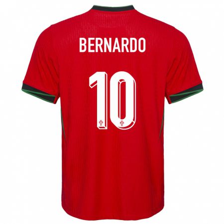 Kandiny Női Portugália Bernardo Silva #10 Piros Hazai Jersey 24-26 Mez Póló Ing