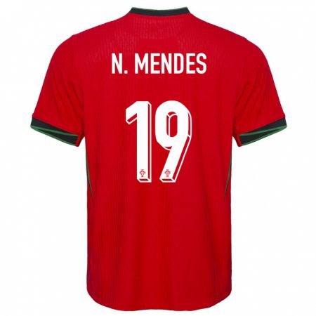 Kandiny Női Portugália Nuno Mendes #19 Piros Hazai Jersey 24-26 Mez Póló Ing