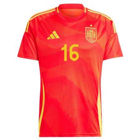 Kandiny Női Spanyolország Ane Azkona #16 Piros Hazai Jersey 24-26 Mez Póló Ing