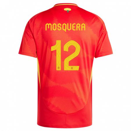 Kandiny Női Spanyolország Cristian Mosquera #12 Piros Hazai Jersey 24-26 Mez Póló Ing