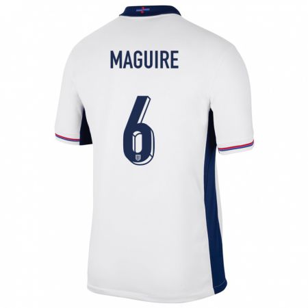 Kandiny Női Anglia Harry Maguire #6 Fehér Hazai Jersey 24-26 Mez Póló Ing