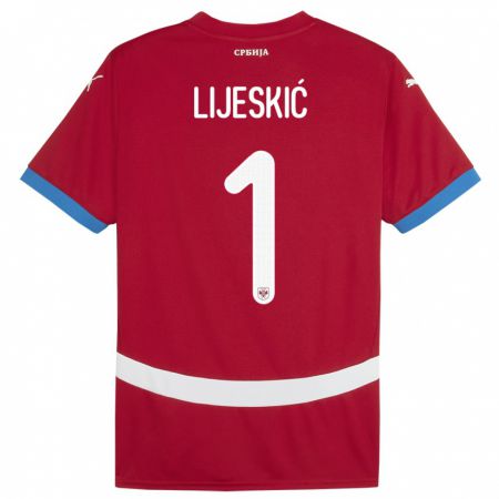 Kandiny Női Szerbia Luka Lijeskic #1 Piros Hazai Jersey 24-26 Mez Póló Ing