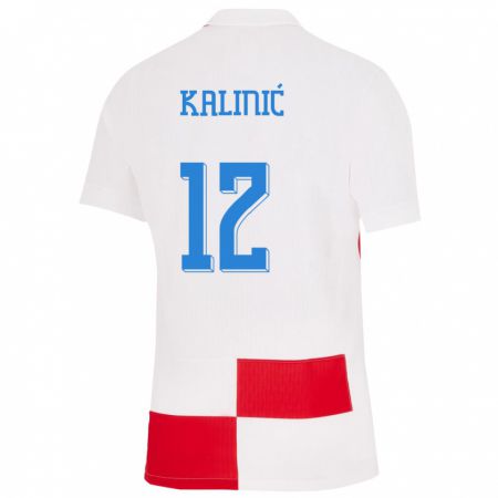 Kandiny Női Horvátország Lovre Kalinic #12 Fehér Piros Hazai Jersey 24-26 Mez Póló Ing