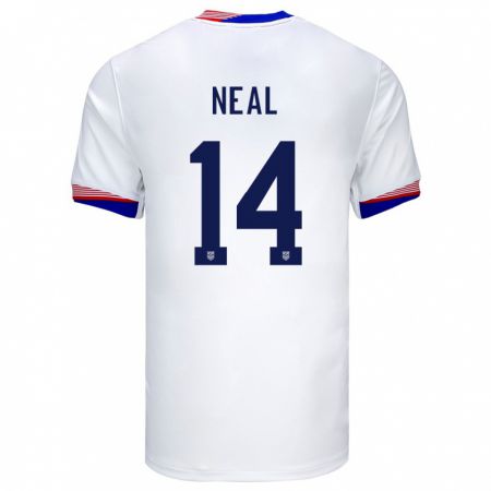 Kandiny Női Egyesült Államok Jalen Neal #14 Fehér Hazai Jersey 24-26 Mez Póló Ing