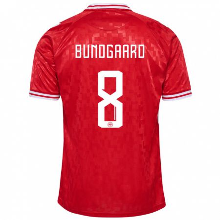 Kandiny Női Dánia Filip Bundgaard #8 Piros Hazai Jersey 24-26 Mez Póló Ing