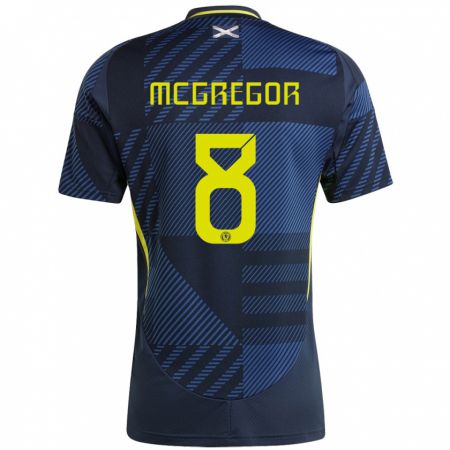 Kandiny Női Skócia Callum Mcgregor #8 Sötétkék Hazai Jersey 24-26 Mez Póló Ing