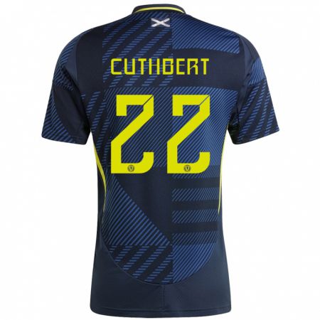 Kandiny Női Skócia Erin Cuthbert #22 Sötétkék Hazai Jersey 24-26 Mez Póló Ing