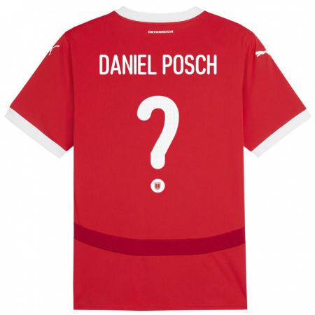 Kandiny Női Ausztria Daniel Posch #0 Piros Hazai Jersey 24-26 Mez Póló Ing