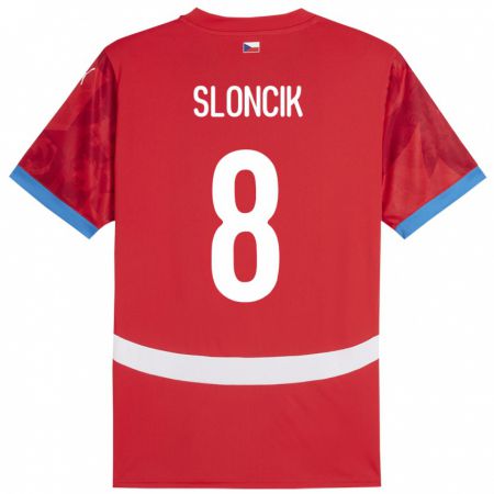 Kandiny Női Csehország Simon Sloncik #8 Piros Hazai Jersey 24-26 Mez Póló Ing