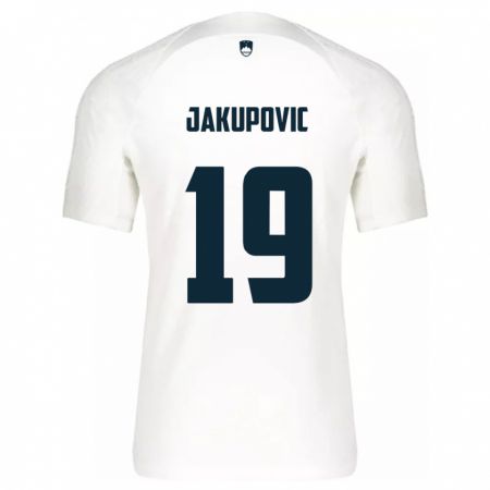 Kandiny Női Szlovénia Aldin Jakupovic #19 Fehér Hazai Jersey 24-26 Mez Póló Ing