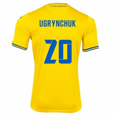 Kandiny Női Ukrajna Artem Ugrynchuk #20 Sárga Hazai Jersey 24-26 Mez Póló Ing