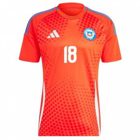 Kandiny Női Chile Oliver Ramis #18 Piros Hazai Jersey 24-26 Mez Póló Ing