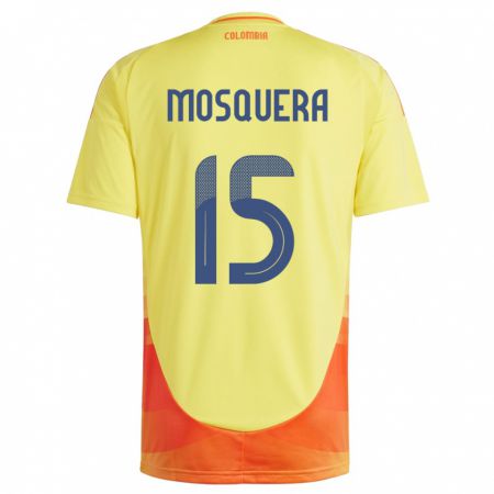 Kandiny Női Kolumbia Yerson Mosquera #15 Sárga Hazai Jersey 24-26 Mez Póló Ing