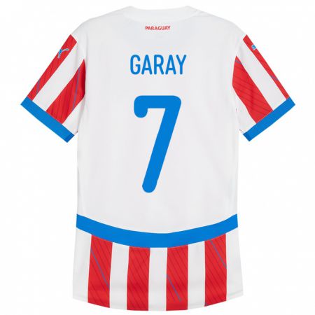 Kandiny Női Paraguay Griselda Garay #7 Fehér Piros Hazai Jersey 24-26 Mez Póló Ing