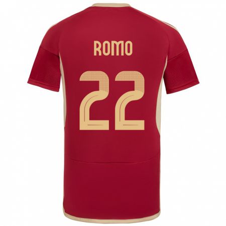 Kandiny Női Venezuela Rafael Romo #22 Burgundia Hazai Jersey 24-26 Mez Póló Ing