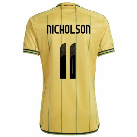 Kandiny Női Jamaica Shamar Nicholson #11 Sárga Hazai Jersey 24-26 Mez Póló Ing